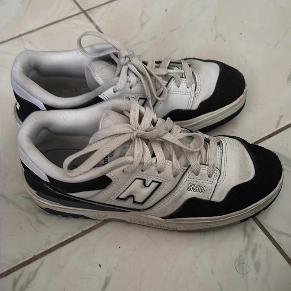 New Balance Cream and Black Sneakers